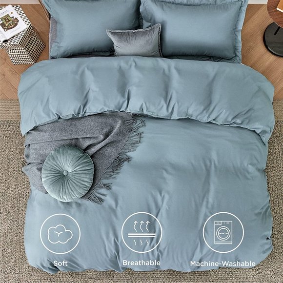 New Full or Queen Duvet Covers  - Soft Brushed Microfiber 3 Pieces with Zipper C - Picture 7 of 16